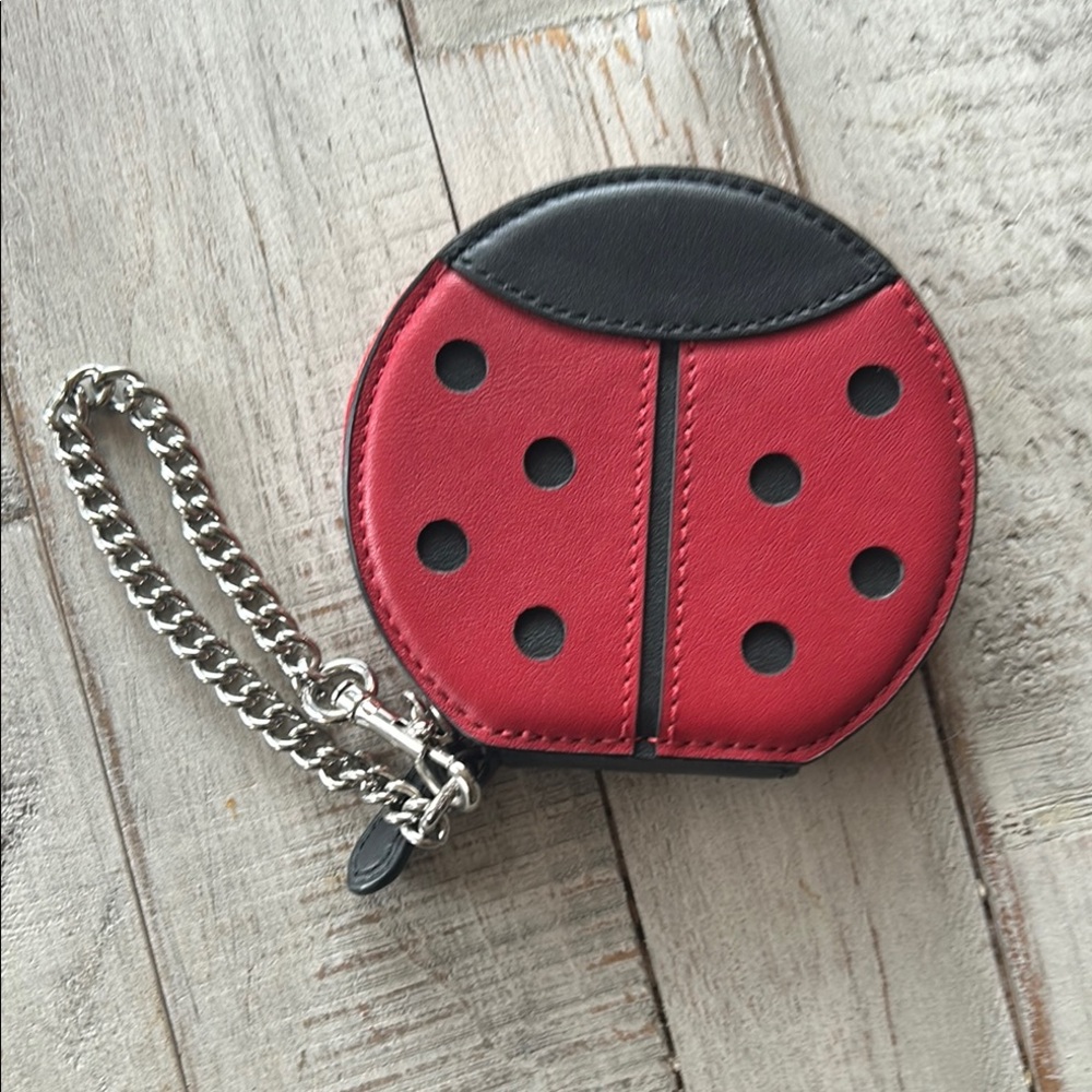 Coach ladybug Coin Purse silver hardware